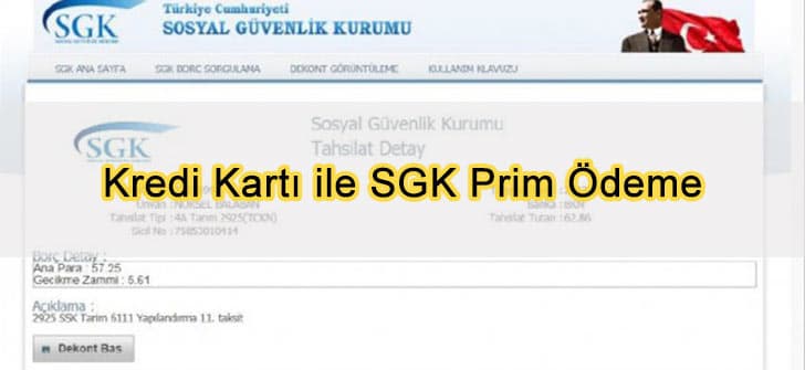 Kredi Kartı ile SGK Ödeme